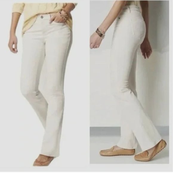 NWT J Jill Denim Modern Slim Boot Cut Jeans In Oatmeal Natural Color14P - Picture 3 of 8